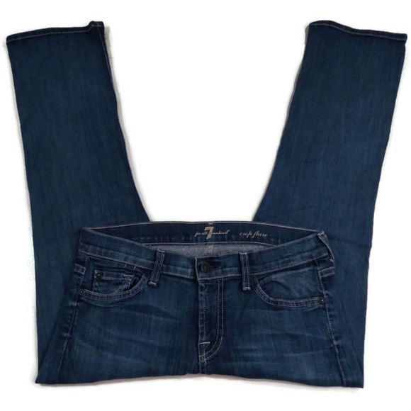 7 For All Mankind Blue Ankle & Cropped Jeans - Picture 2 of 10